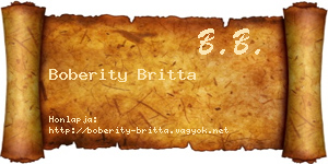 Boberity Britta névjegykártya